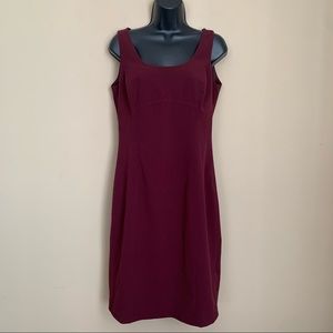 Tahari Maroon Tank Sheath Dress